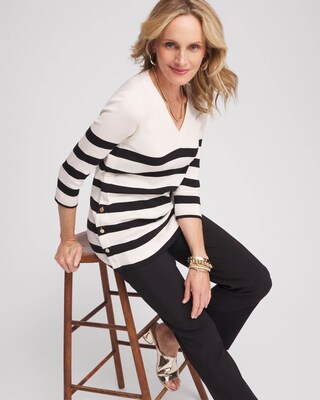Stripe Button Detail Tunic click to view larger image.