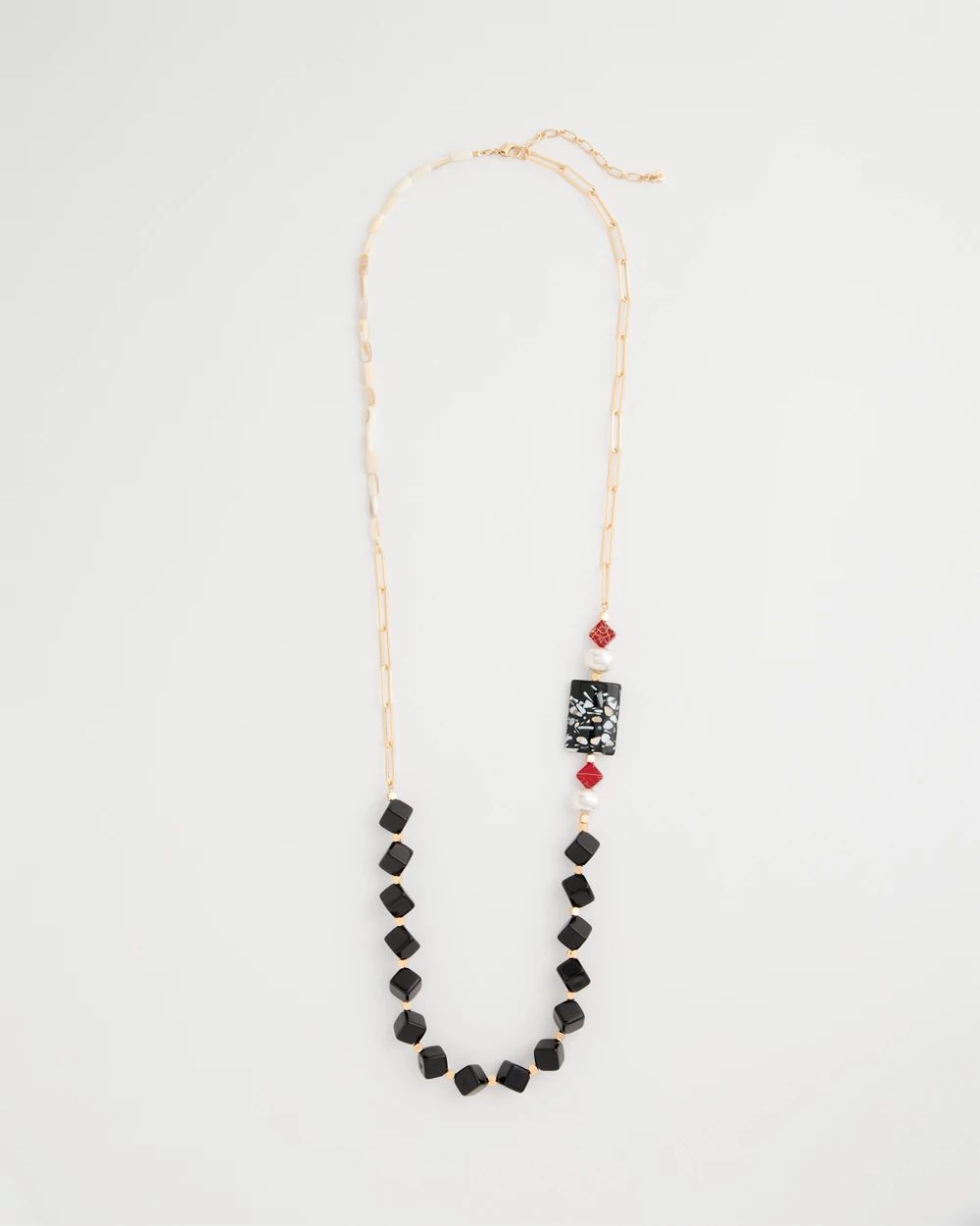 Asymmetrical Long Single-Strand Necklace