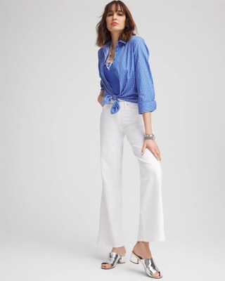 No Iron™ Dot Stripe Stretch Shirt click to view larger image.