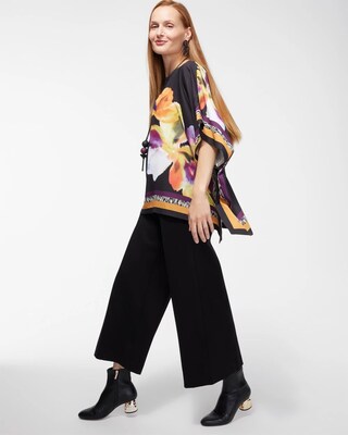 Floral Print Poncho