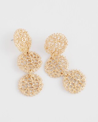 Gold-Tone Lace Drop Earrings click to view larger image.