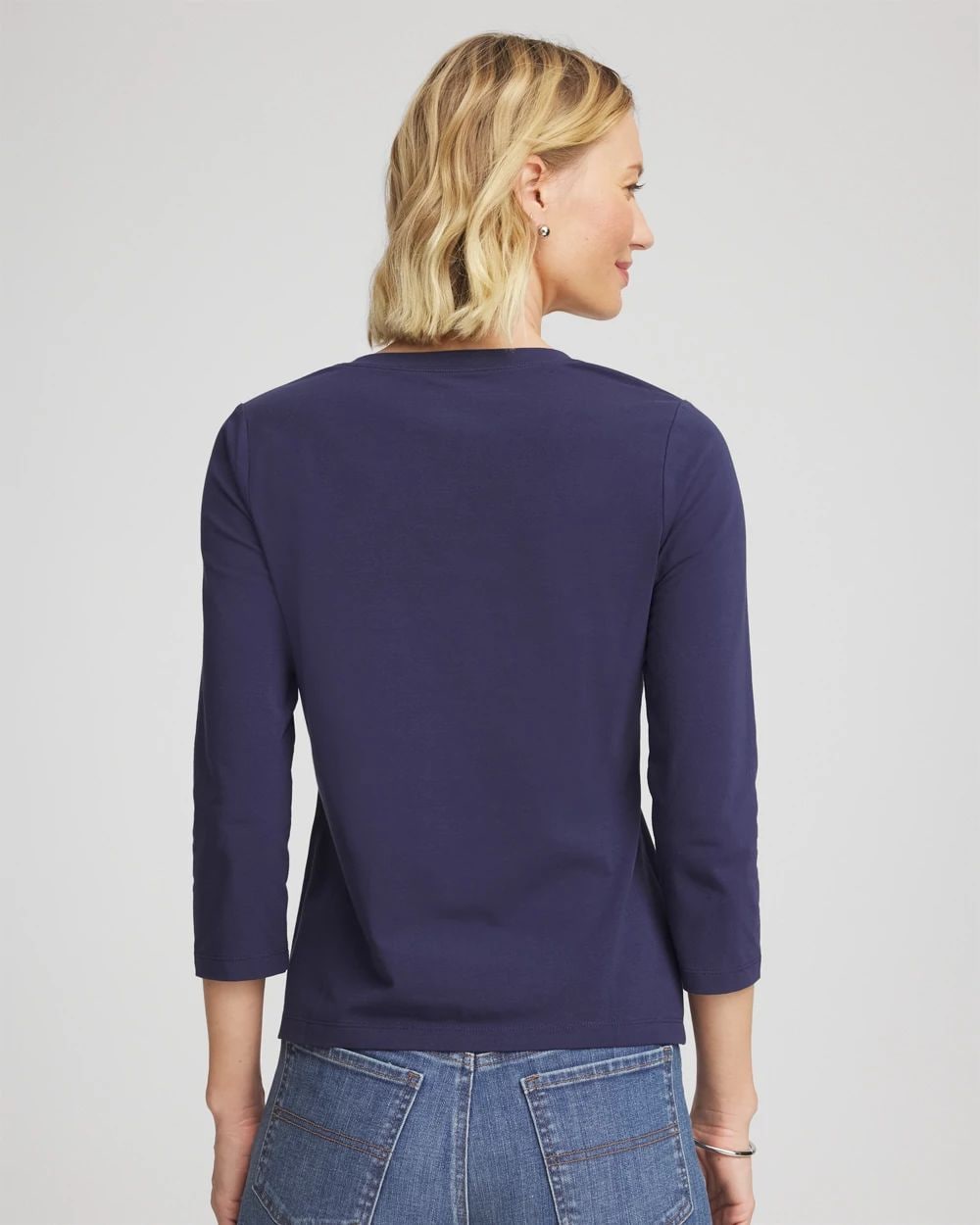 Cotton Stretch 3/4 Sleeve Tee click to view larger image.