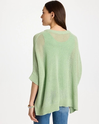 Avocado Artistry Open Knit Poncho click to view larger image.
