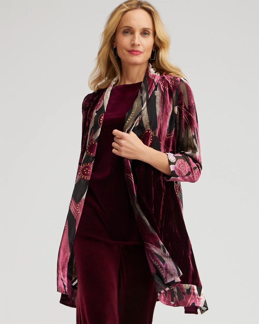 Travelers Collection Velvet Burnout Kimono