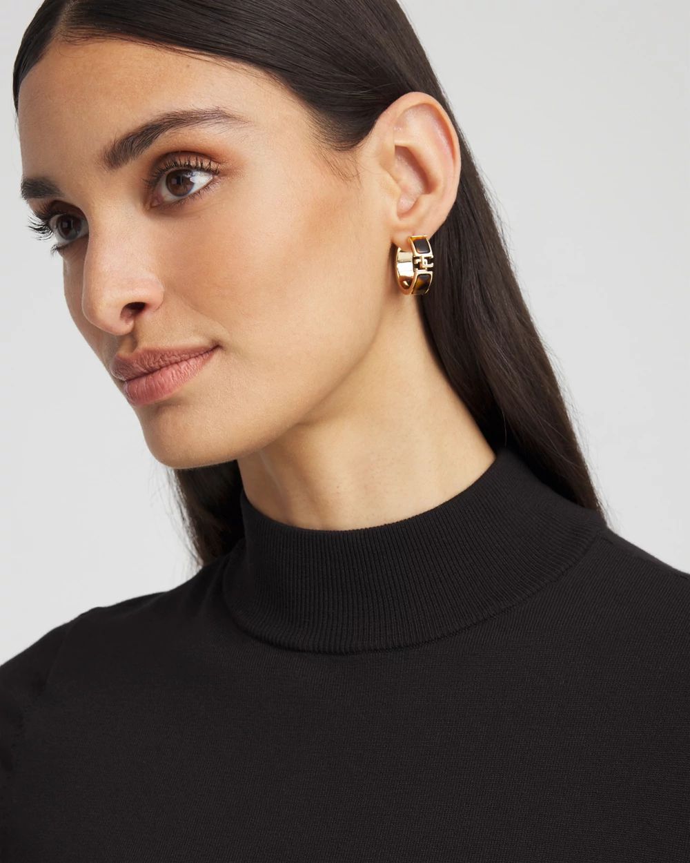 Ella Elbow Sleeve Mockneck Sweater click to view larger image.