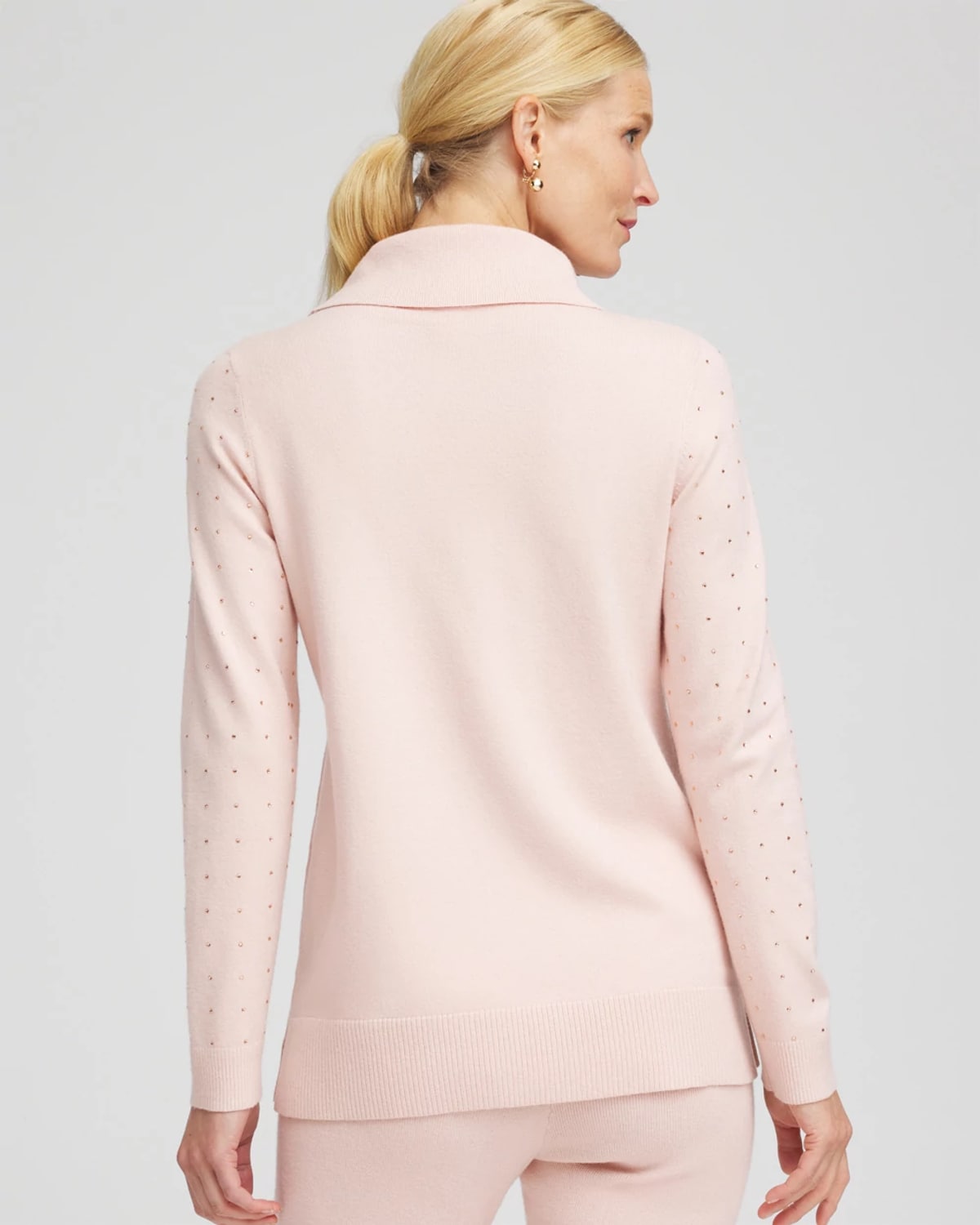 Chico's Luxe Diamante Cowlneck Tunic In Pink In Pink