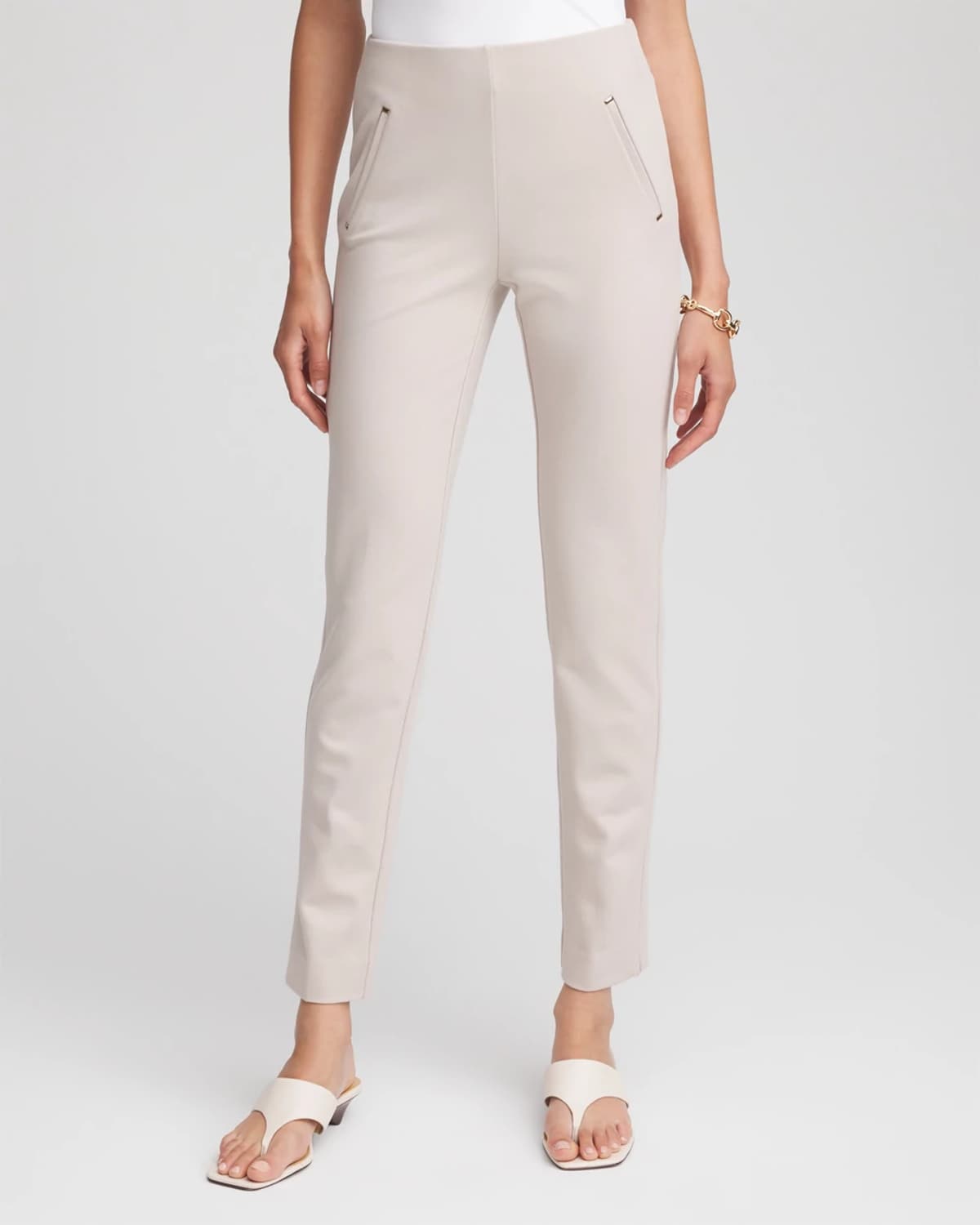 Chico's Juliet Slim Ankle Pants In Taupe In Brown