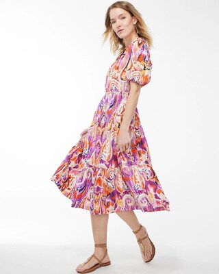 40th Anniversary Paisley Tiered Dress