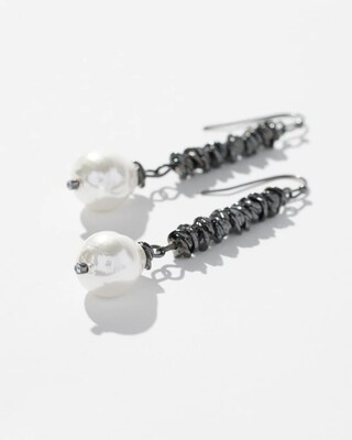 Faux Pearl Linear Earrings