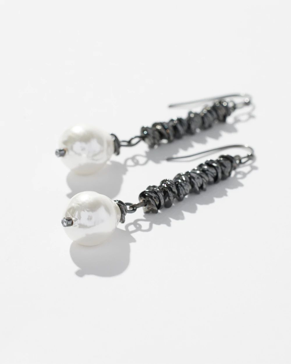 Faux Pearl Linear Earrings