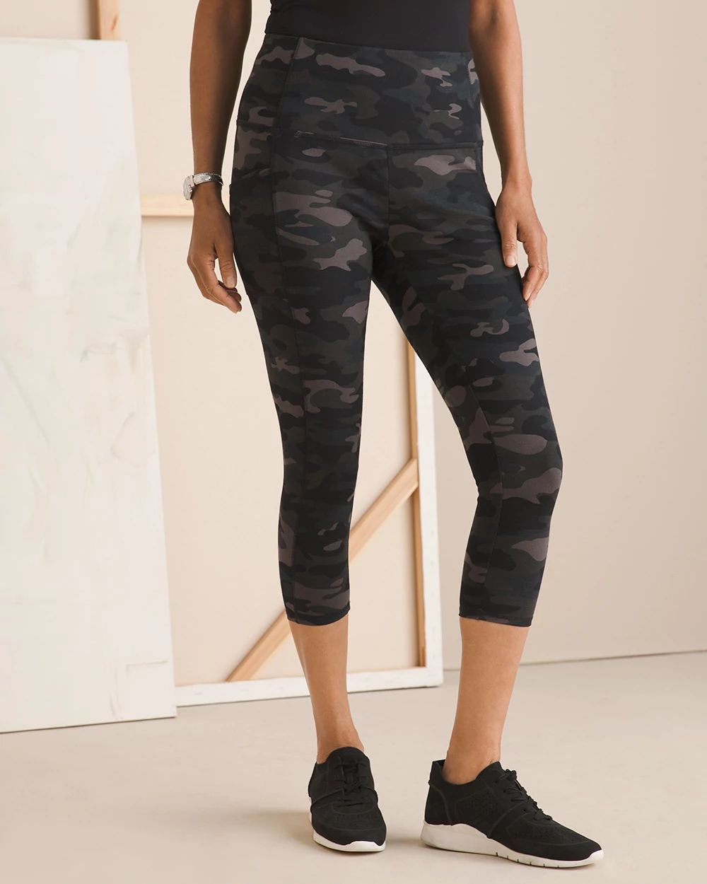 Zenergy So Slimming Camouflage-Print Pima Cotton Cropped Leggings