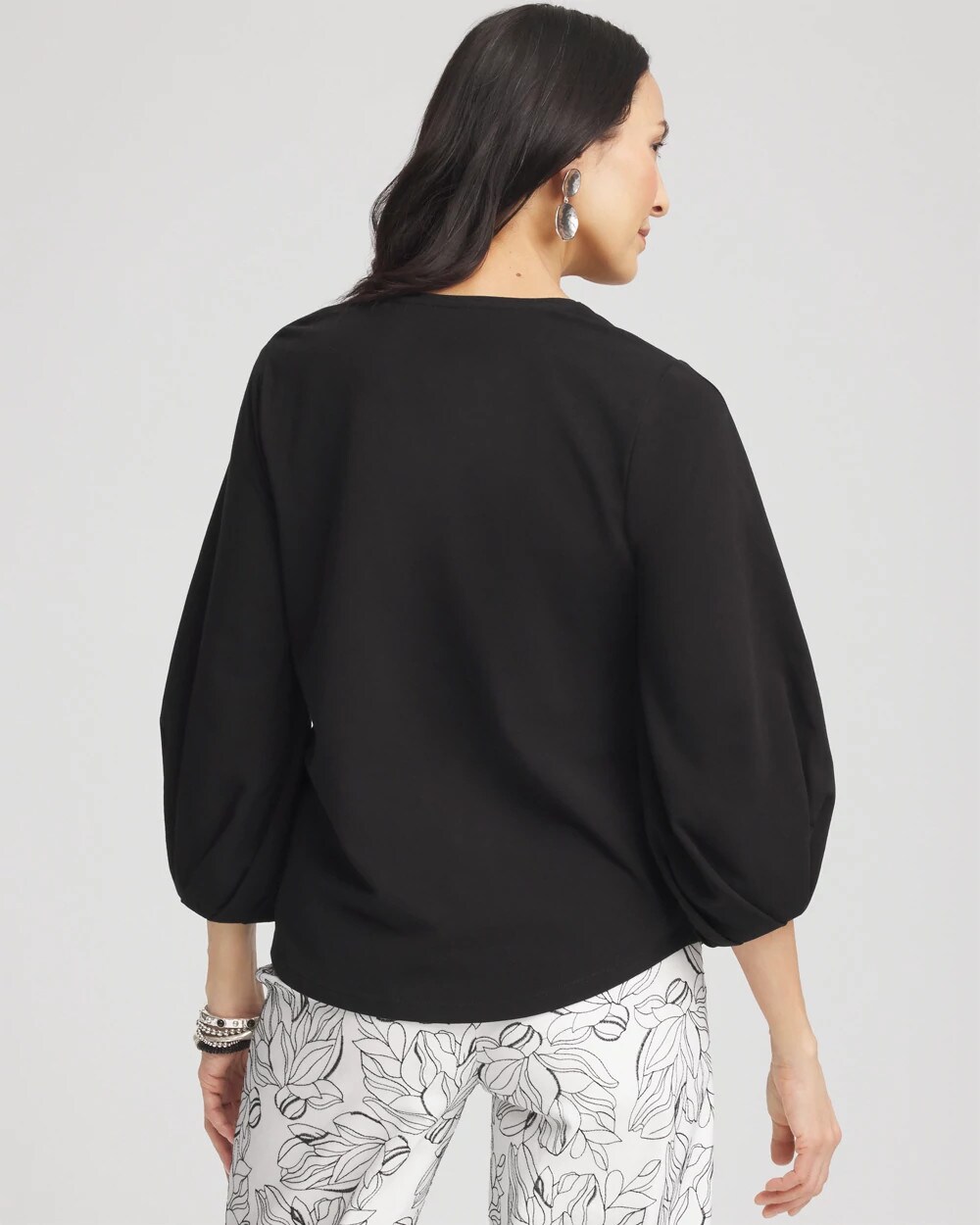Cotton Tuck Sleeve Tee