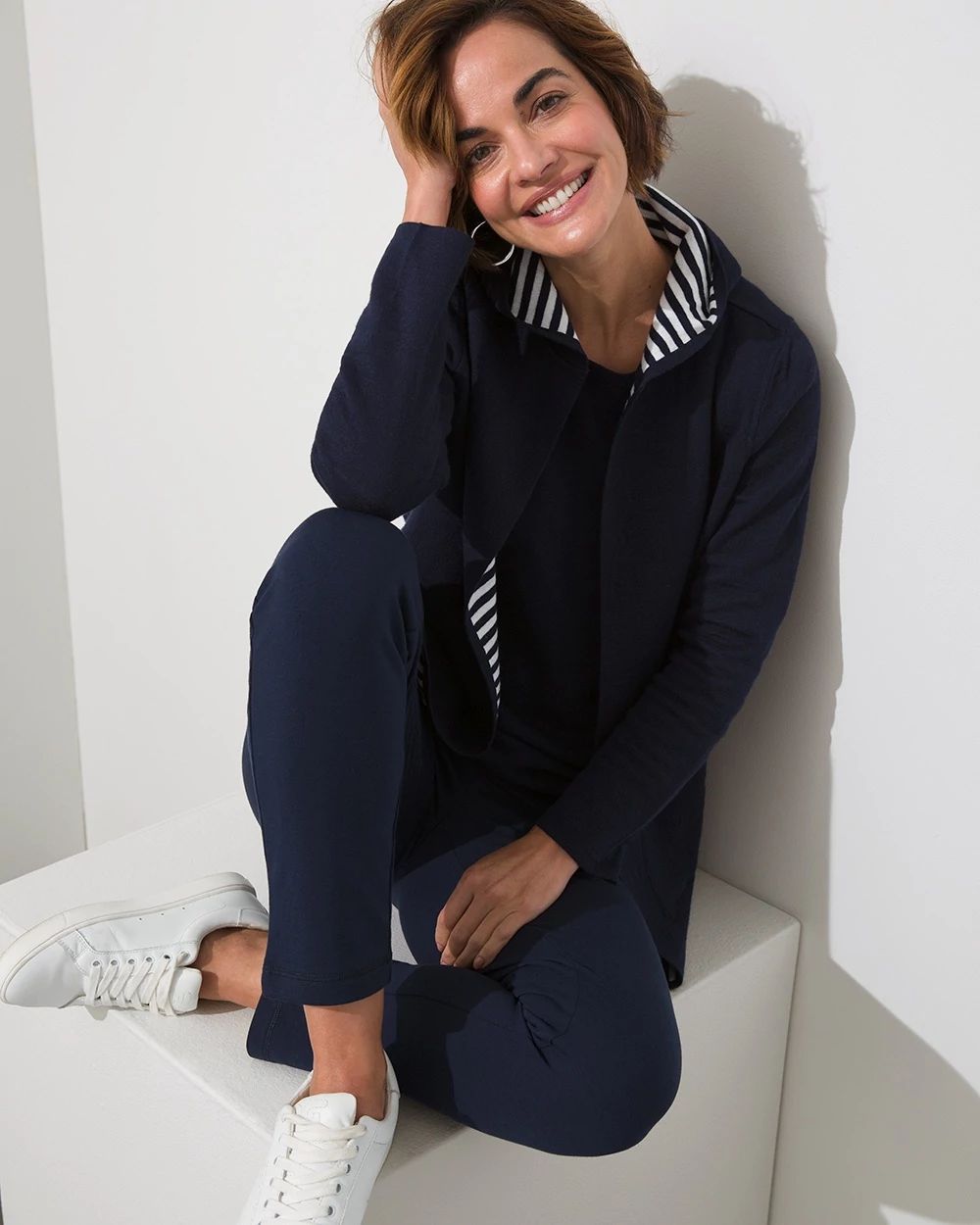 Zenergy Cotton-Cashmere Reversible Cardigan