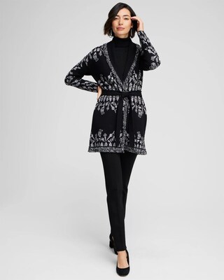 Medallion Print Shawl Cardigan