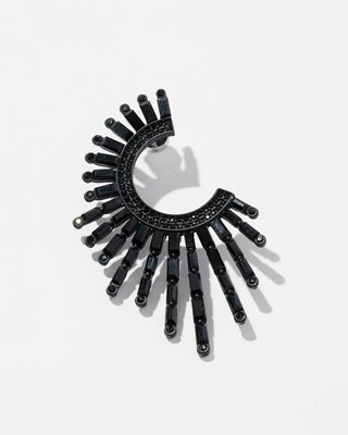 Black Glitzy Hoop Earrings