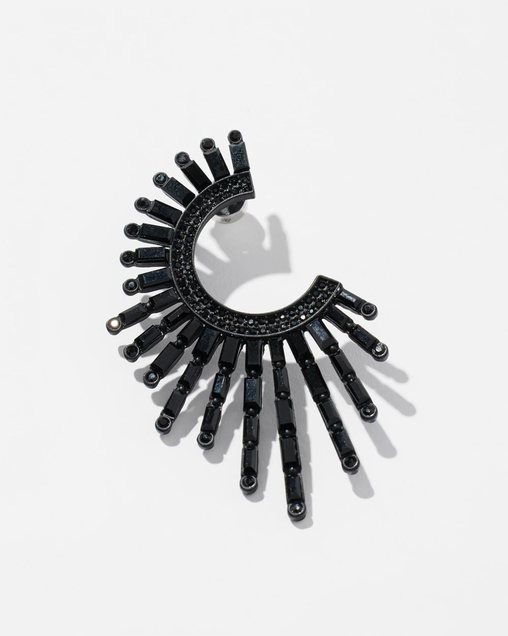 Black Glitzy Hoop Earrings