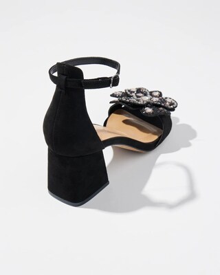 Vegan Suede Embellished Heels