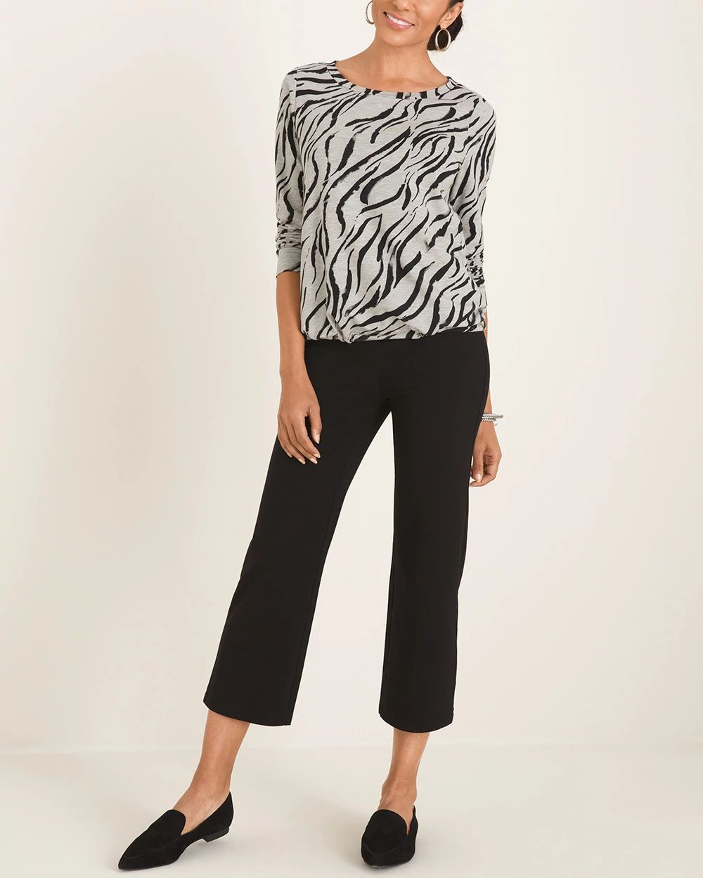 Zenergy Zebra-Print Cinched Pullover