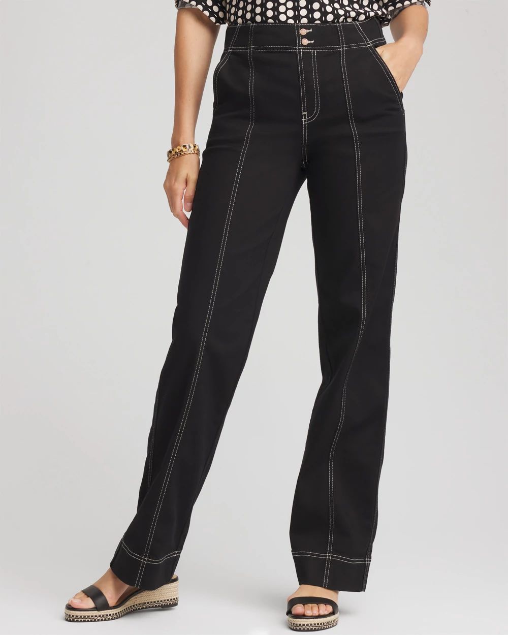 Petite Pull-On Wide-Leg Jeans