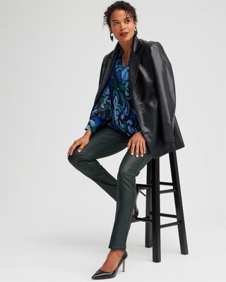 Scroll Print Pleated Shirt