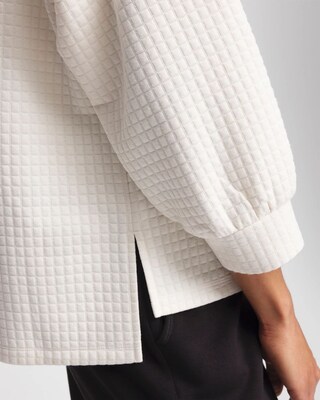 Zenergy® Jacquard Bubble-Sleeve Top click to view larger image.