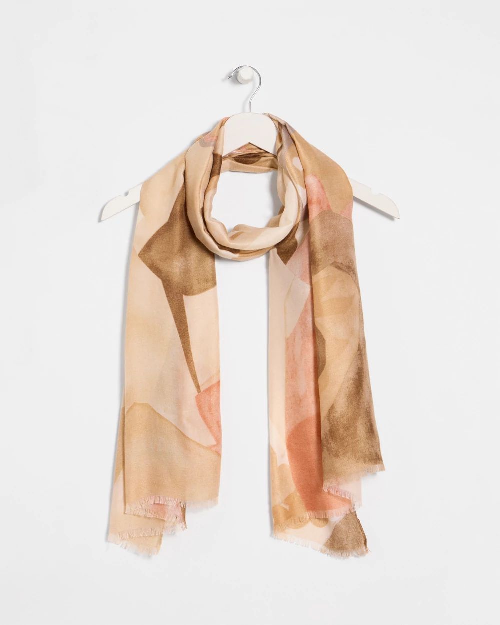 Neutral Floral Oblong Scarf