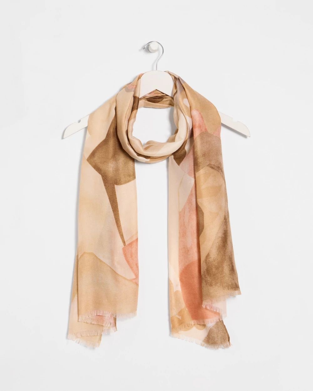 Neutral Floral Oblong Scarf