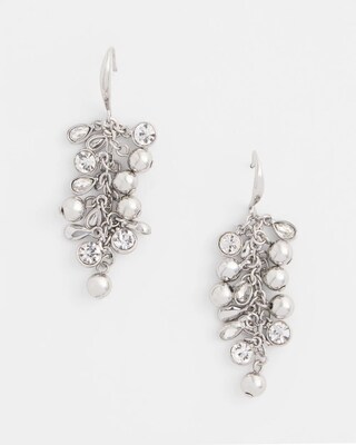 No Droop™ Silver Tone Cluster Earrings
