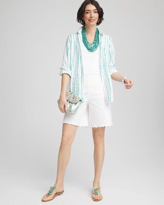 Brigitte™ Pull-On Scallop-Hem Shorts click to view larger image.