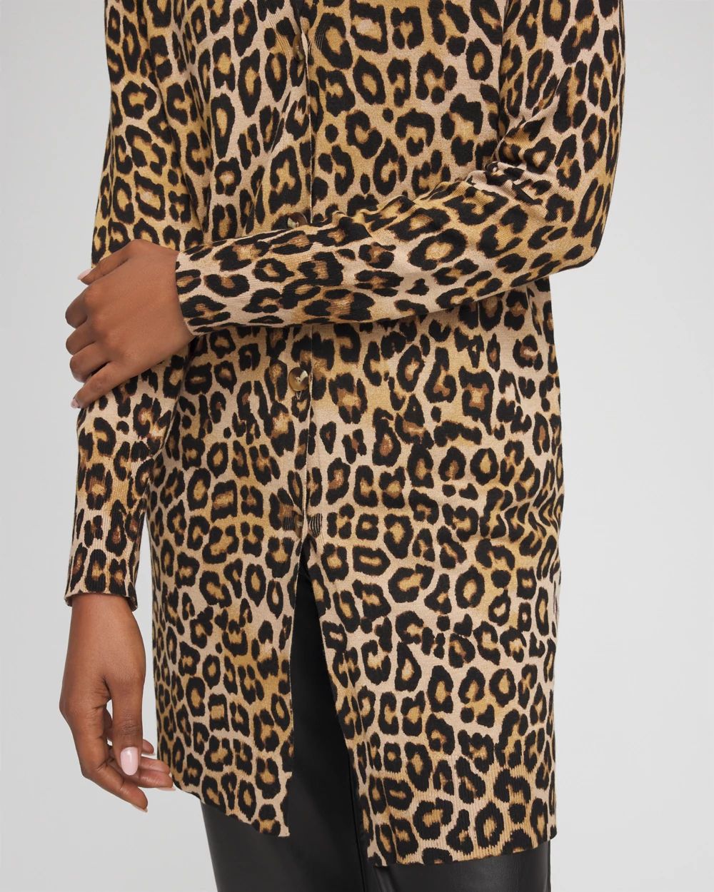 Ella Animal-Print Cardigan Sweater click to view larger image.