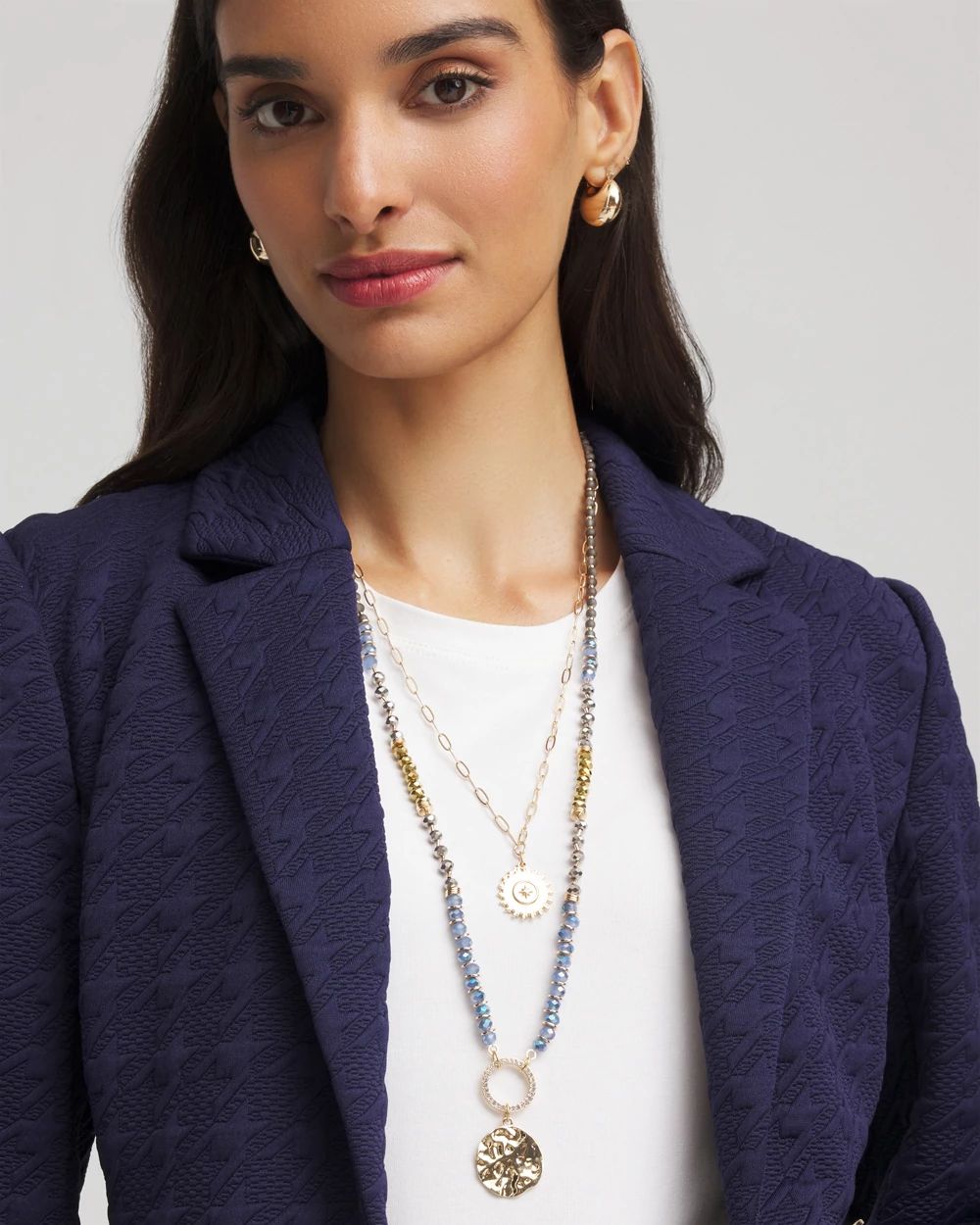 Convertible Layered Lapis Necklace click to view larger image.