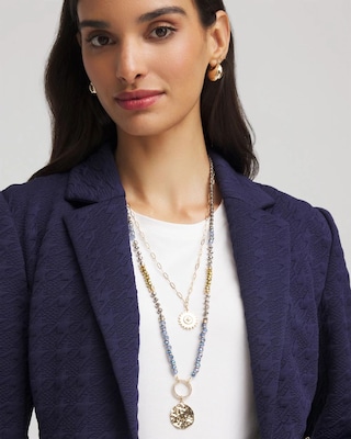 Convertible Layered Lapis Necklace click to view larger image.