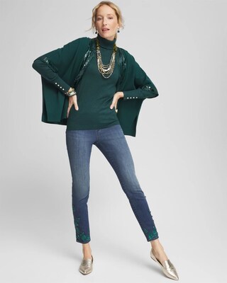 Green Shimmer Turtleneck Sweater click to view larger image.