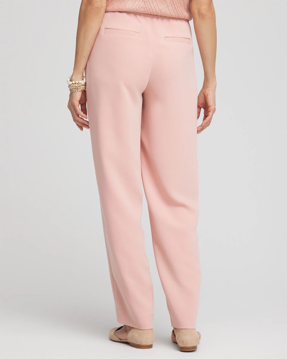 Crepe Side-Zip Tapered Ankle Pants