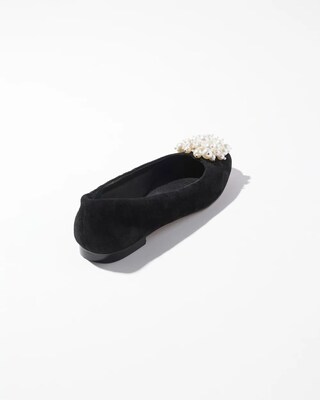 Suede Faux Pearl Flats