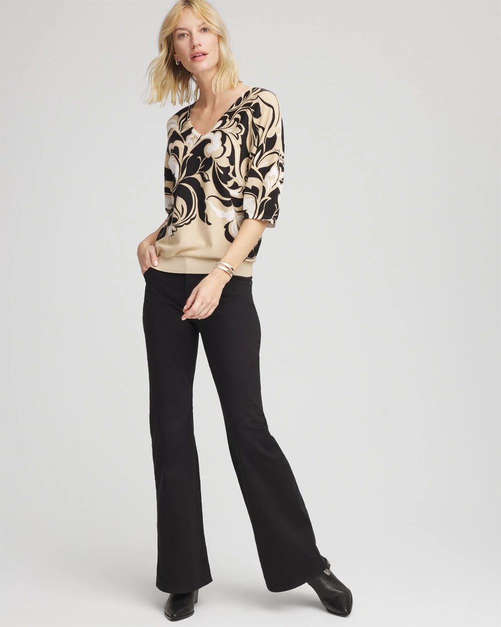 Printed Dolman Sweater