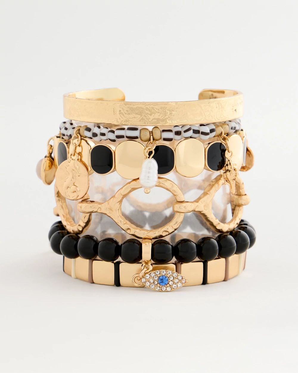 Evil Eye Charm Stretch Bracelet