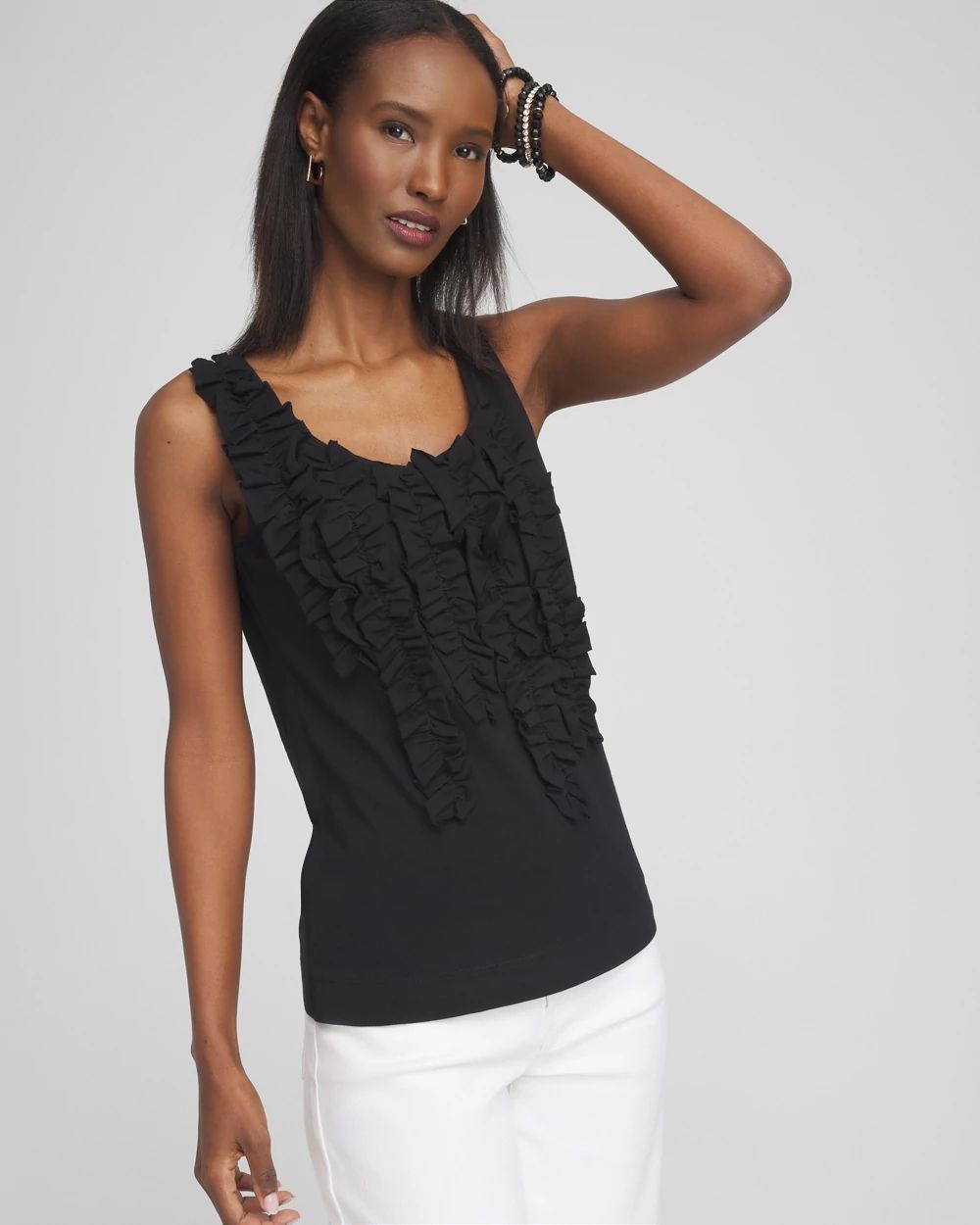 3D Ruffle Front Tank