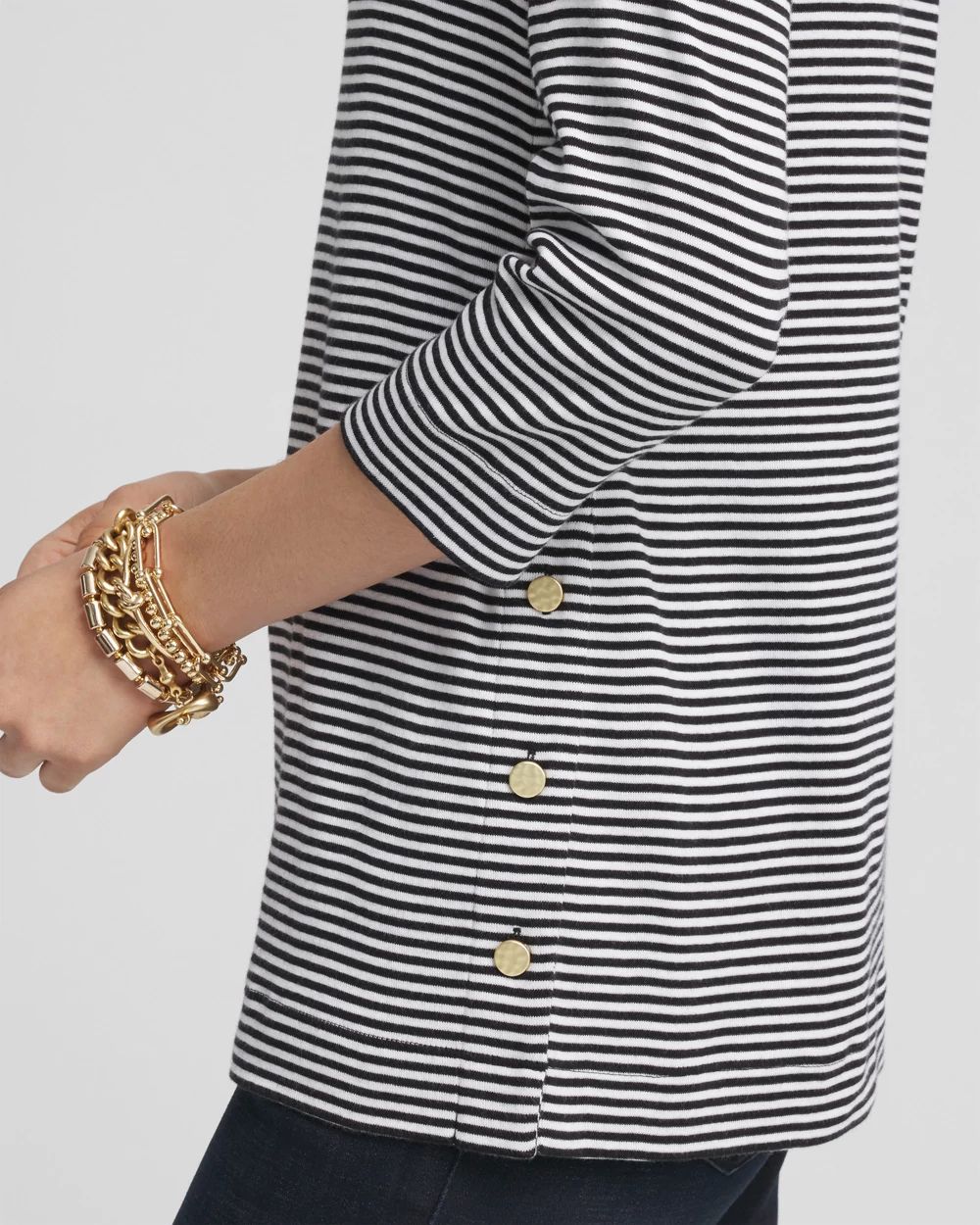 Stripe V-neck Tunic