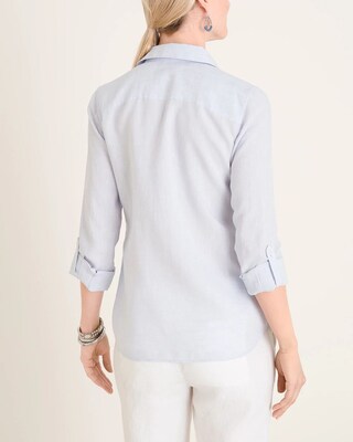No-Iron Linen Roll-Tab Sleeve Shirt