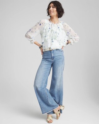 Georgette Sheer Ruffle Blouse click to view larger image.
