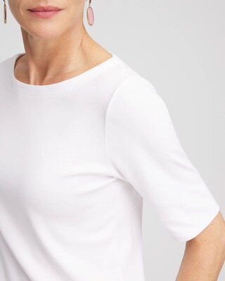 Pima Cotton Bateau-Neck Tee click to view larger image.