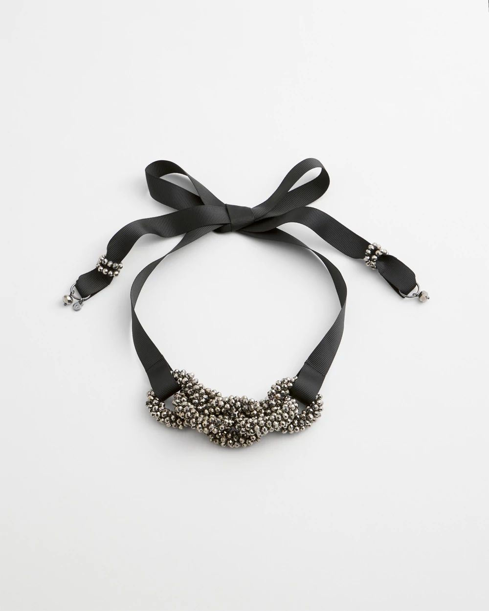 Beaded Chain Ribbon Necklace