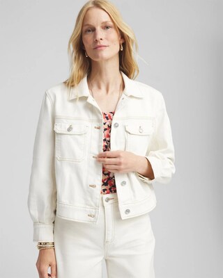 Pleat Sleeve Denim Jacket