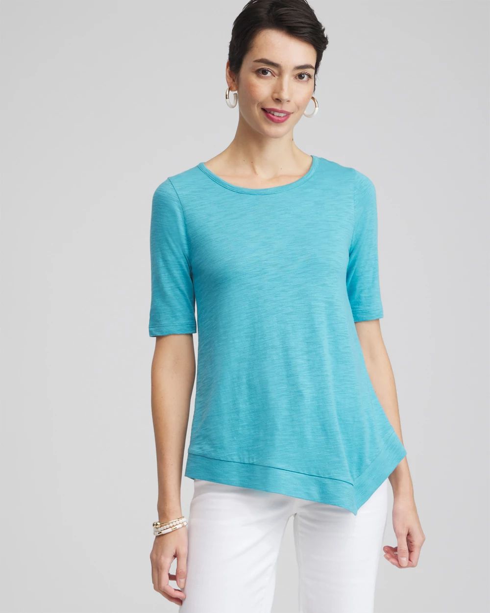 Asymmetrical Elbow Sleeve Tee