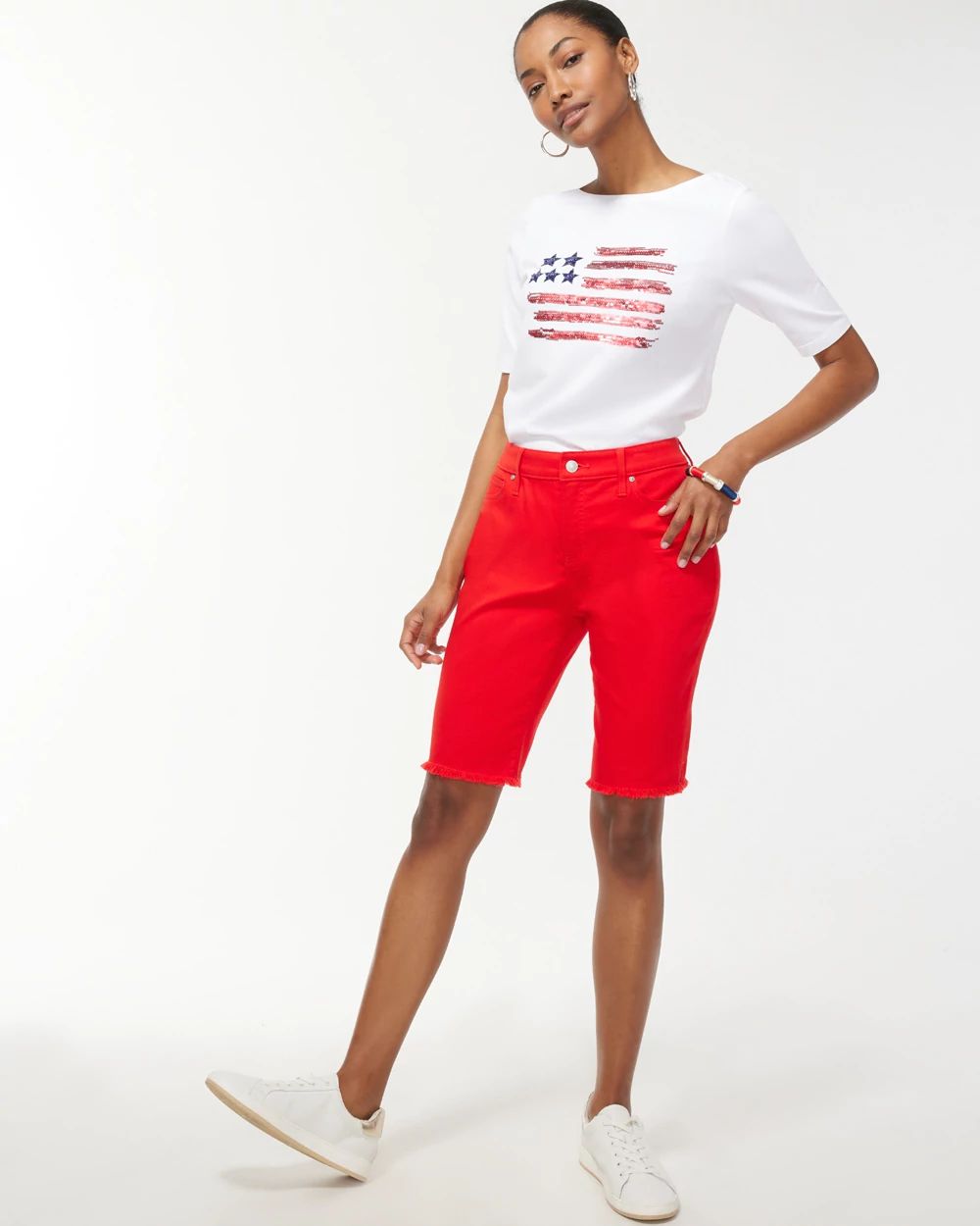 Girlfriend Fray Hem Shorts click to view larger image.