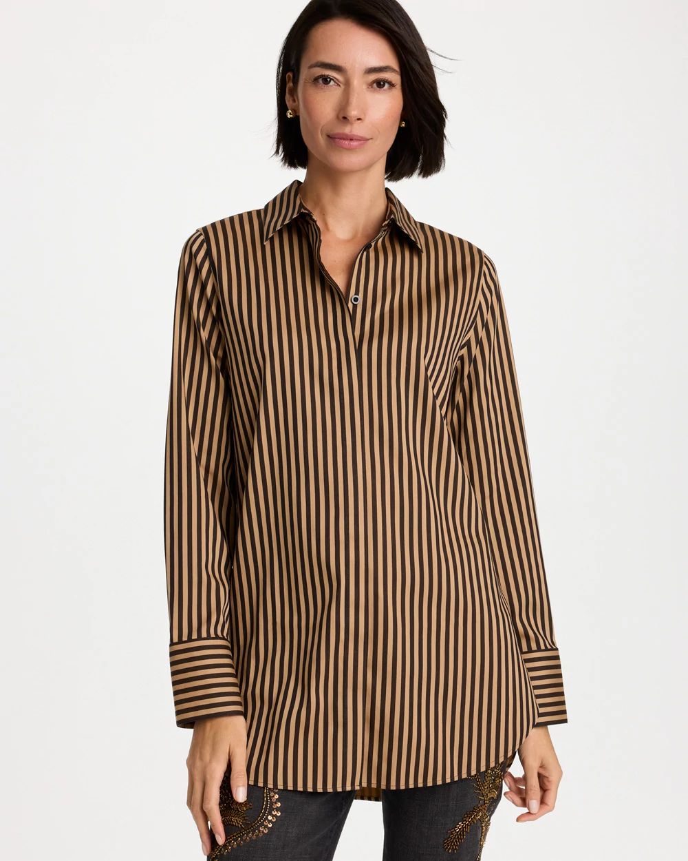 No Iron™ Stretch Striped Tunic