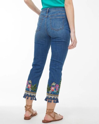 Embellished Pineapple Denim Jacket