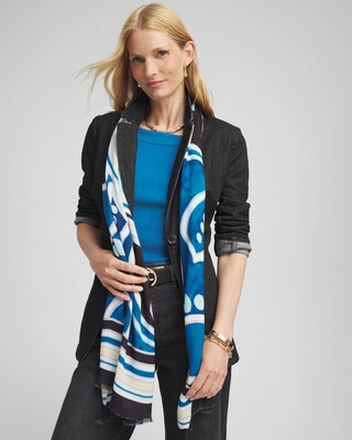Abstract Floral Oblong Scarf