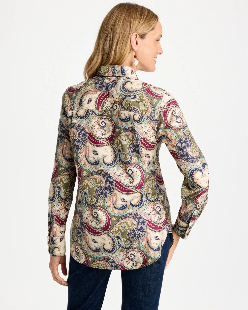 Paisley No Iron™ Stretch Shirt click to view larger image.